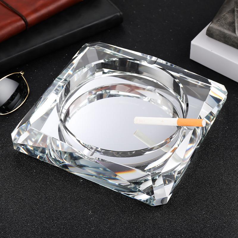 Customizable Drop-Resistant Crystal Cigar Ashtray for Living Room, Hotel, KTV