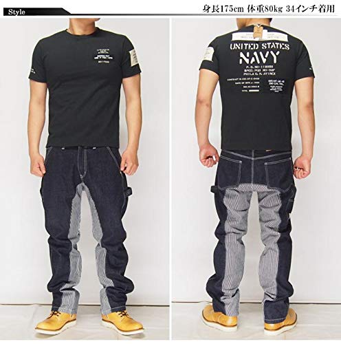 Kojima Jeans KOJIMA GENES Штаны-комбинезон обезьяны для художника, Джинсы/Деним/Сделано в Японии/Мужские/RNB-1081A-Индиго Гикори-36