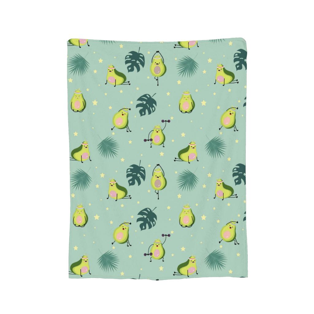 Avocado Fruit Pattern Blanket Fleece Spring/Autumn Multifunction Super Soft Throw Blankets for Home Office Bedspread