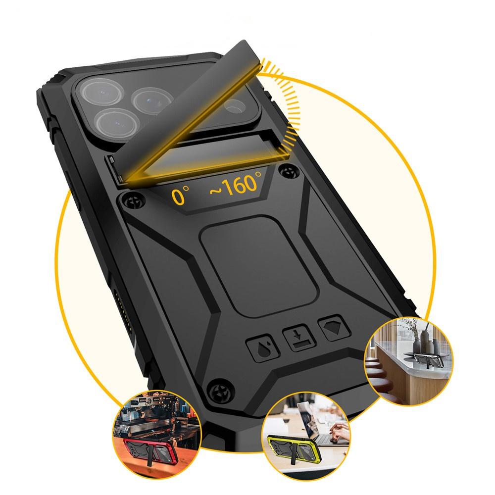 R-JUST iPhone 17 Pro Max Case with Built-in Screen Protection - Black