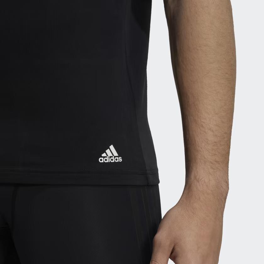 adidas Мужская футболка с круглым вырезом Active Flex из хлопка Черная GB1400