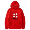 Fashion Loose Sweatshirt Men's Fall and Winter Casual Loose Street Hoodie Creative Red and White Protective Umbrella Printing