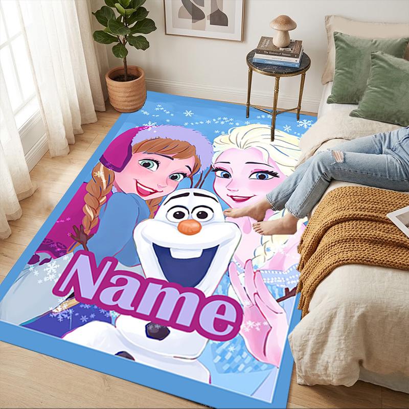 Personalized Name Princesses' Garden Living Room Non-Slip Area Rug Soft Carpet for Bedroom Kids Playroom Sofa,Office Home Decor Doormat