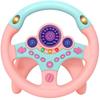 CocoPon Steering Wheel Toy [Adjustable Volume] Realistic Sound Driving Steering Wheel Passenger Seat (Pink)