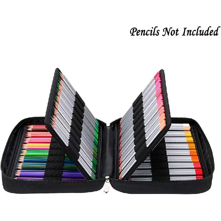 BTSKY Портативный пенал для цветных карандашей - Органайзер для цветных карандашей Вмещает 166 карандашей или 112 гелевых ручек Большой вместимости Пенал на молнии Гелевые ручки