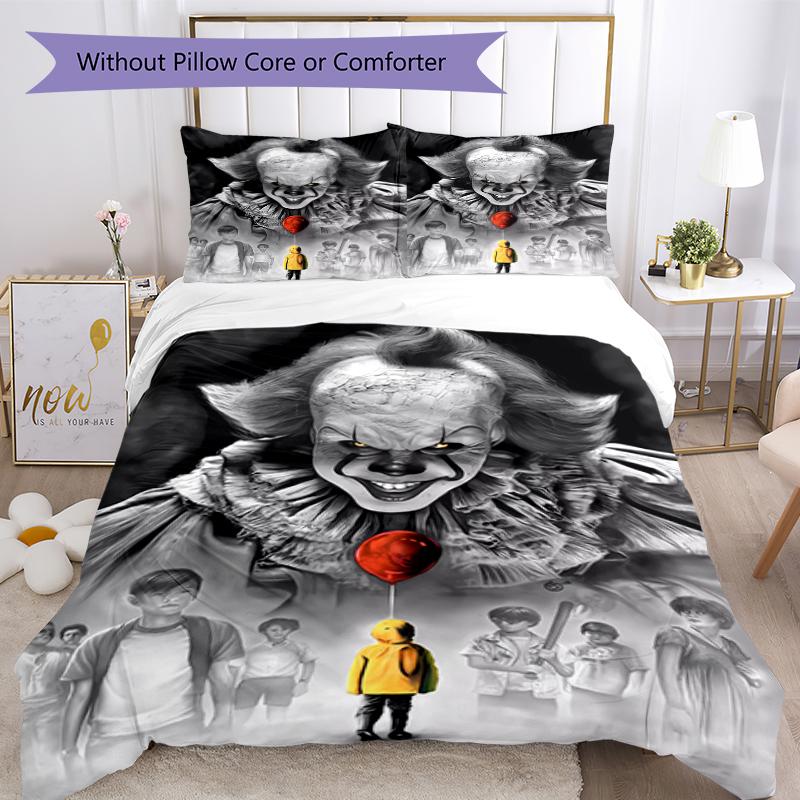 3pcs Pennywise the Dancing Clown1 pattern bedding set duvet cover set includes duvet cover &pillowcases, perfect all season bedroom decoration & gift