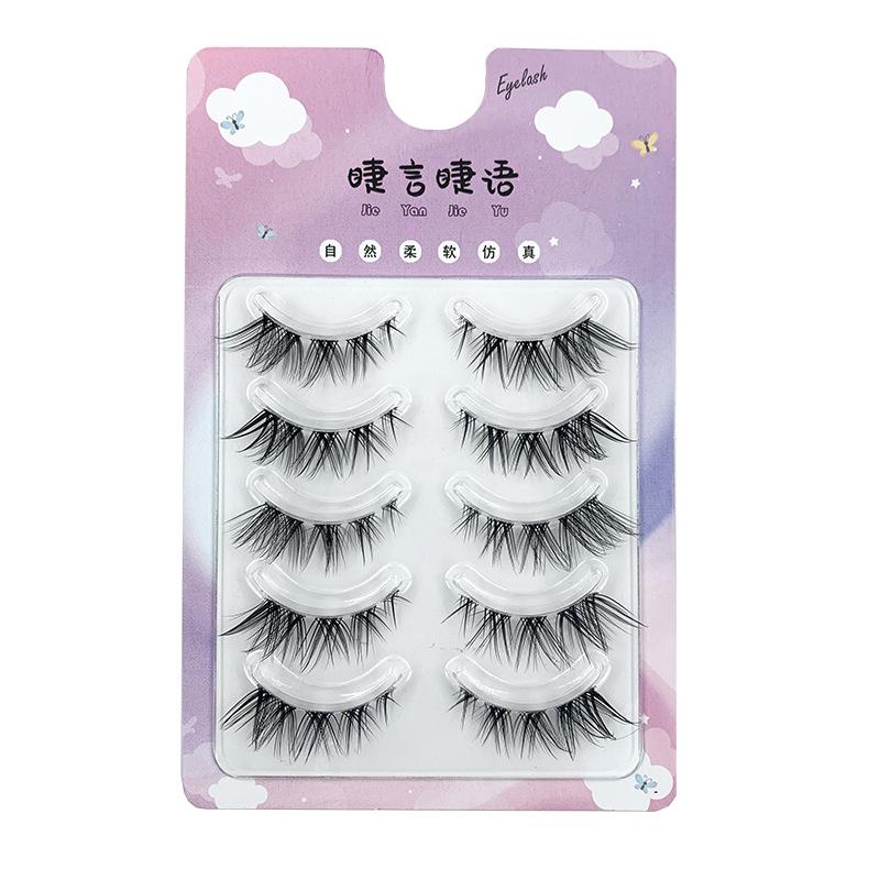 5 пар набора наращивания завитых ресниц. Различные стили повседневной природы. Накладные ресницы и макияж для ресниц. Специальные инструменты. Клей для ресниц.
