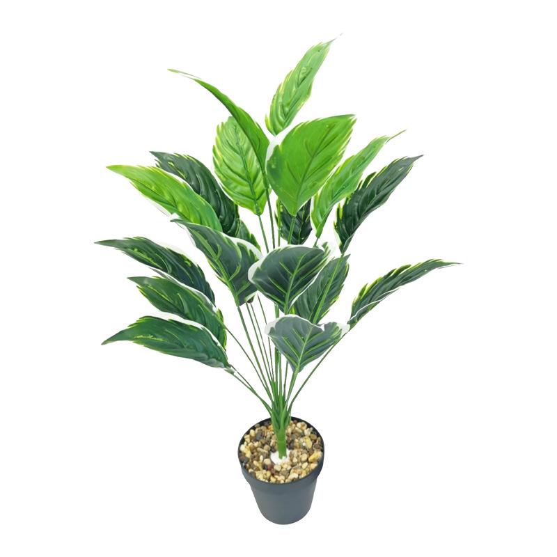 18-Head Monstera Deliciosa and Aglaonema Faux Plant Bonsai for Home Landscaping