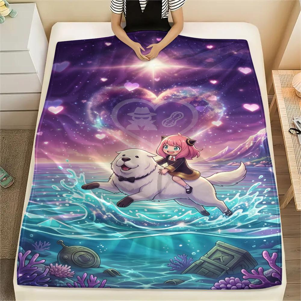 Anime Spy x Family Printed Flannel Blanket Warm Comfortable Throw for Bed Couch Sofa Picnic Travel Essential Design-Xin