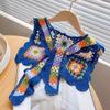 Ethnic Shawl Hollow Crochet Fake Collar Cheongsam Shirt With Versatile Scarf Small Vest Off The Shoulder