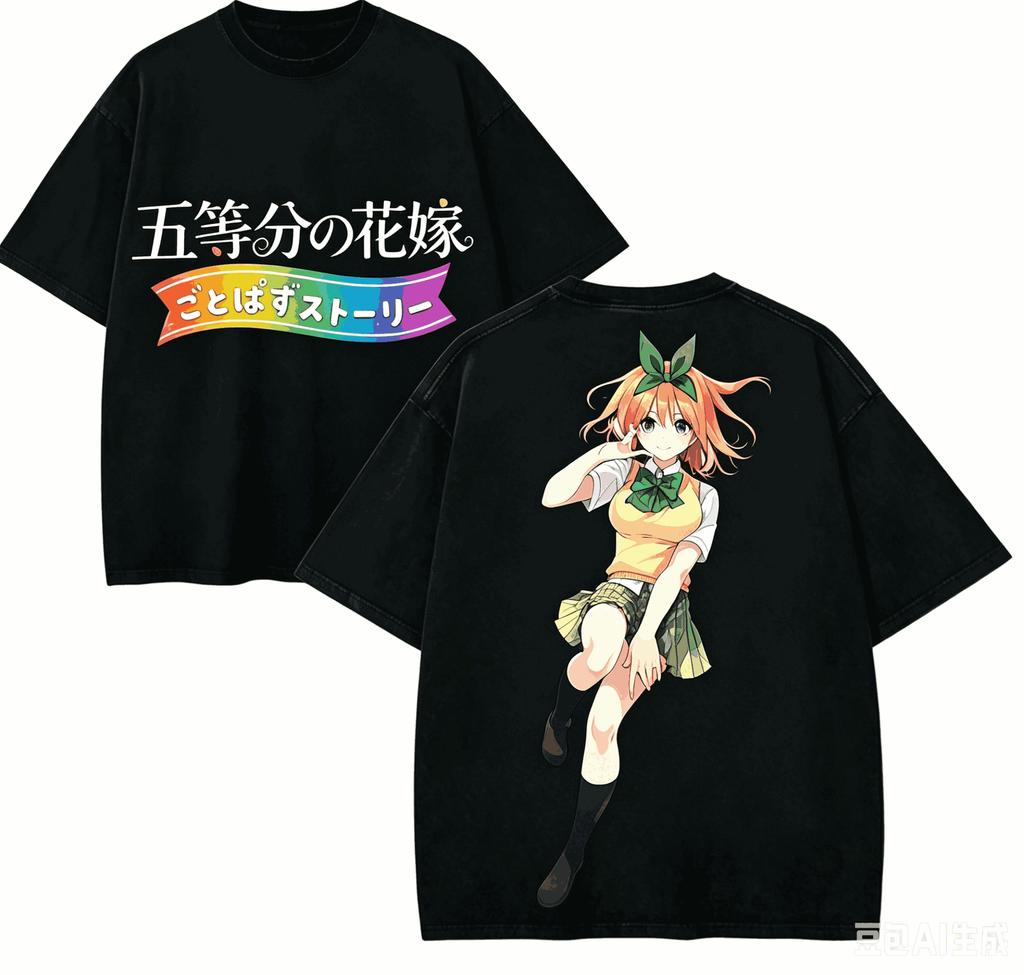 The Quintessential Quintuplets Anime Lover Tshirt Harajuku Cotton Newmodel High Street Retro Oversized Unisex Harajuku Couples