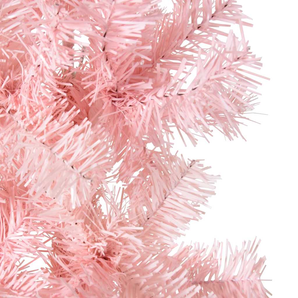 Artificial Half Christmas Tree with Stand Slim Pink 180 cm