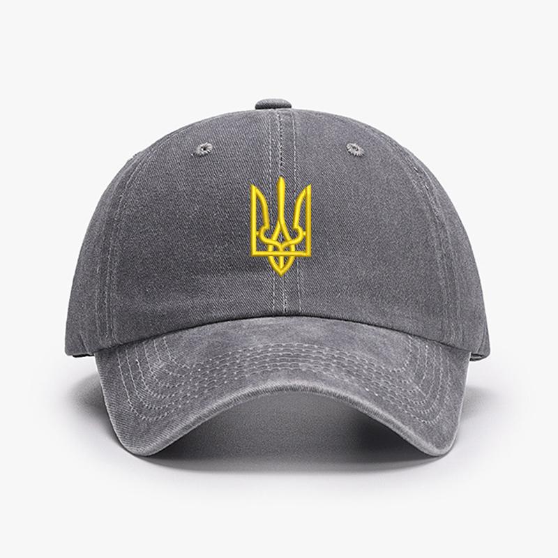 Вышивка Трезубец Украины Хлопок Стильная Спортивная Бейсболка Регулируемая Хип-Хоп Городской Уличный Стиль Кепка Дачника Защита Козырьком Snapback
