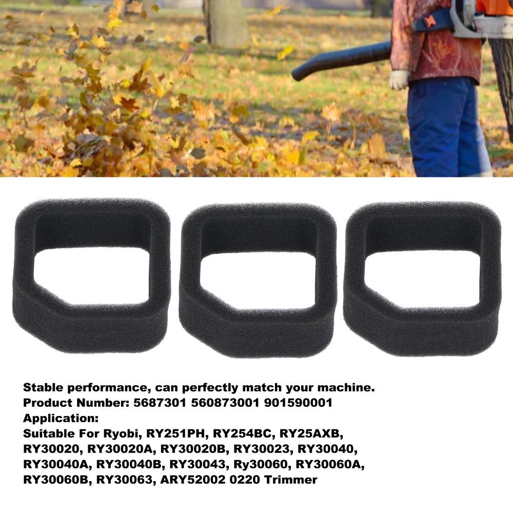 6PCS Cotton Trimmer Air Filter Black Garden Tool Air Filter for Ryobi RY251PH RY254BC  RY25AXB