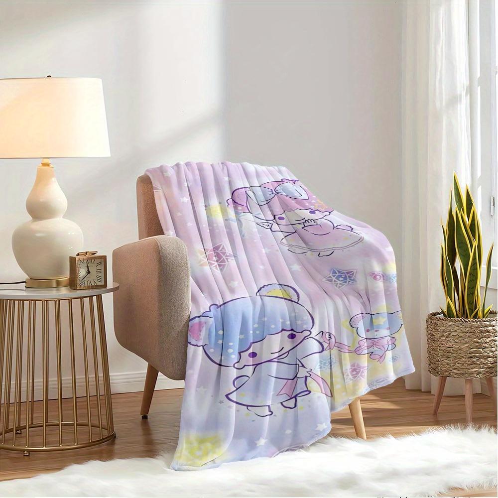 1pc Cute Cartoon Gemini Flannel Blanket - Seasonal Universal Cozy Washable Gift for All Ages, for All Families, Multiple Sizes Availablez010