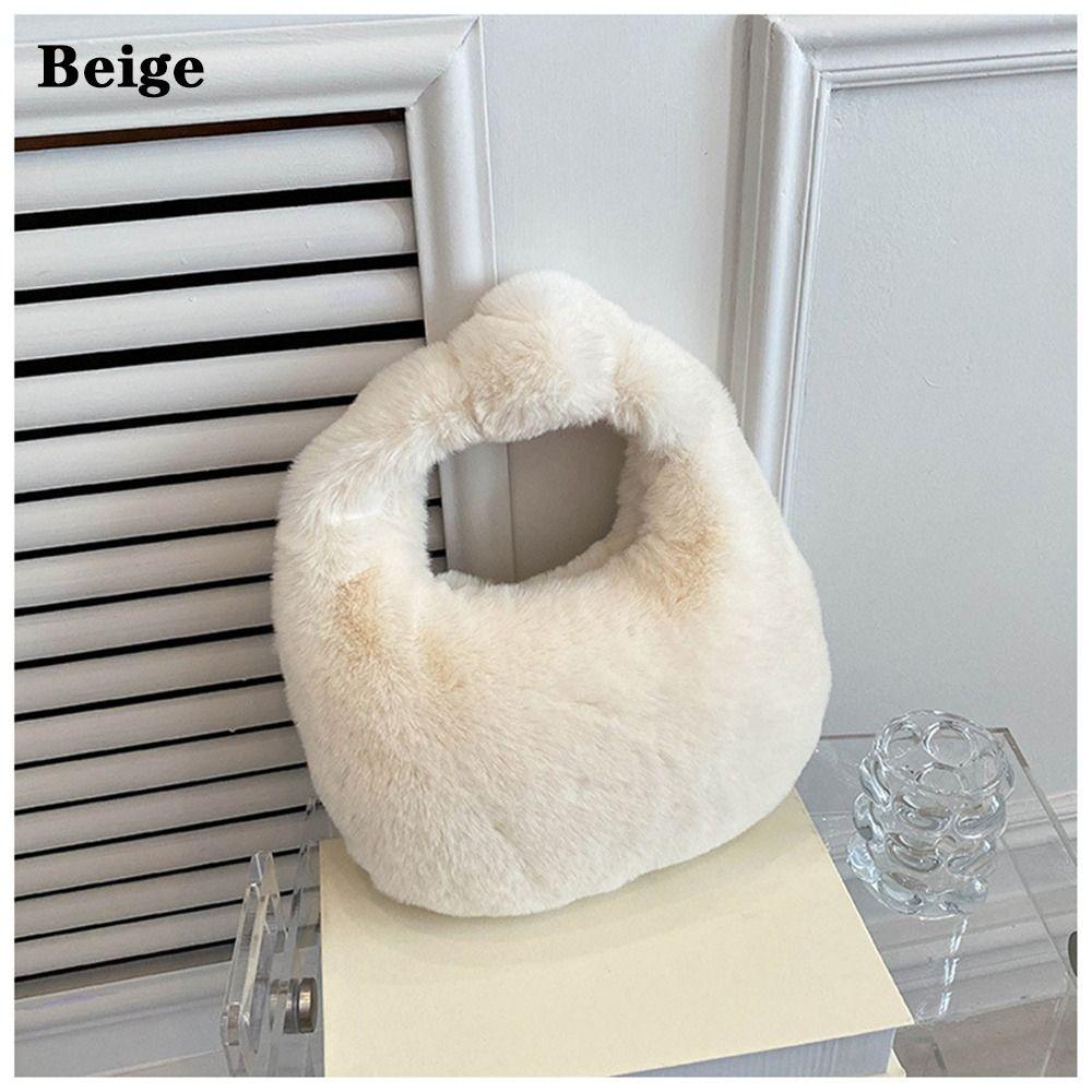 Модные пушистые теплые плюшевые кошельки для монет, полумесяцы, наручные сумки, меховые сумки