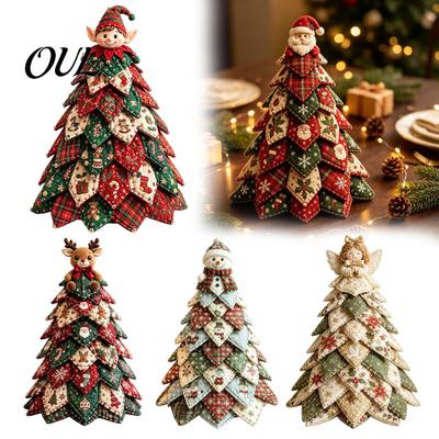 Craft Kits for Home Decor DIY Quilted Fabric Christmas Tree Kit, Vintage Patchwork Sewing Set Creative Gifts Friends Tabletop Decor, Handmade