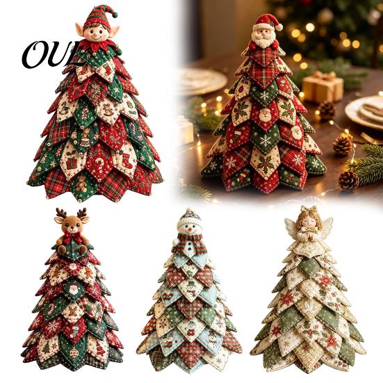 Craft Kits for Home Decor DIY Quilted Fabric Christmas Tree Kit, Vintage Patchwork Sewing Set Creative Gifts Friends Tabletop Decor, Handmade