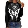 Cartoon Printed Women Street T-shirt Theme Sports Long Sleeve 3D Tees Halloween  T-shirts Autumn Pullovers Top