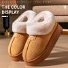 Women's Cotton Winter Slippers: Simple, Wearable Snow Boot Heels with Plush, Thickened Warm Fur for Couples