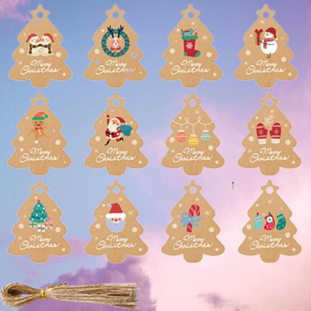 Wrapping Supplies DIY Elk Craft Label Christmas tree Shape Kraft paper Christmas Tags