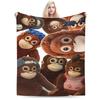 Punch Monkey Throw Blanket Super Soft Graphic Blanket Hoho For Couch Chair Picnic Flannel Bedspread Bed Cover