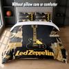 Led Zeppelin Design Bed Bedding Set 1 Duvet Cover + 2 Pillowcases Soft Breathable Household Bed Linens