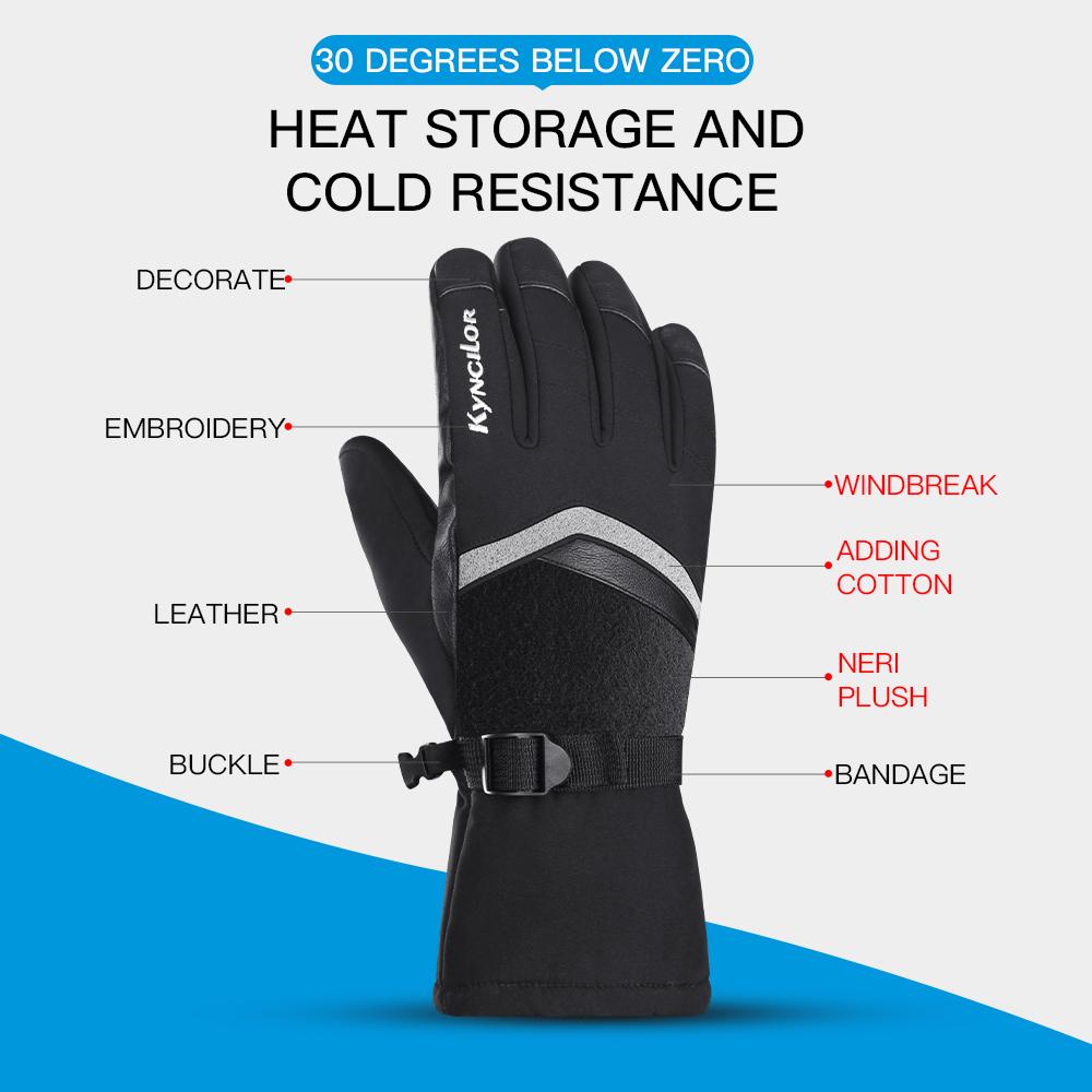 Winter Cycling Skiing Mountaineering Thickened Wool Insulation Double-layer Waterproof Gloves Suitable for Multiple ScenariosS