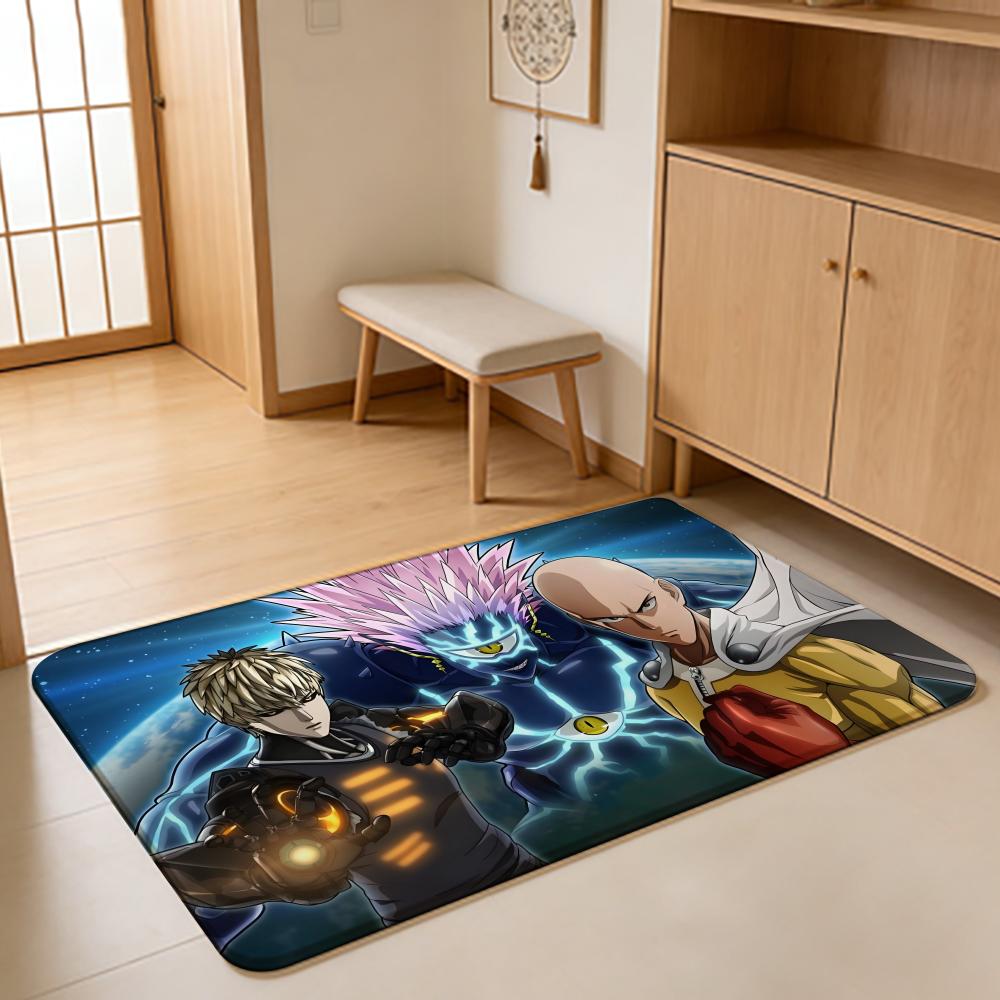 ANIME O-One Punch Man Floor Mat Absorbent Floor Mat Non-Slip Entrance Rug for Bathrooms Restrooms and Toilets