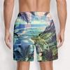 Мужские модные гавайские принты с эластичной талией, повседневные штаны для йоги, пляжные шорты