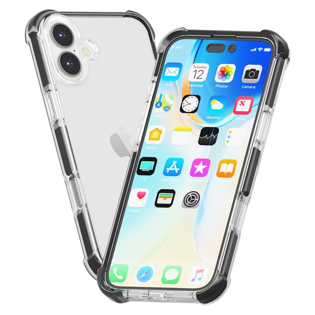 Чехол для iPhone 17 Четыре Угла Защита от Падений Прозрачный ТПУ + ТПЭ + ПК Чехол для Телефона