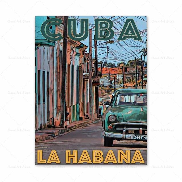 Vintage Miami California Canvas Painting Retro Travel Poster Tourist Scenery Wall Art for Living Room Decoration Home Decor