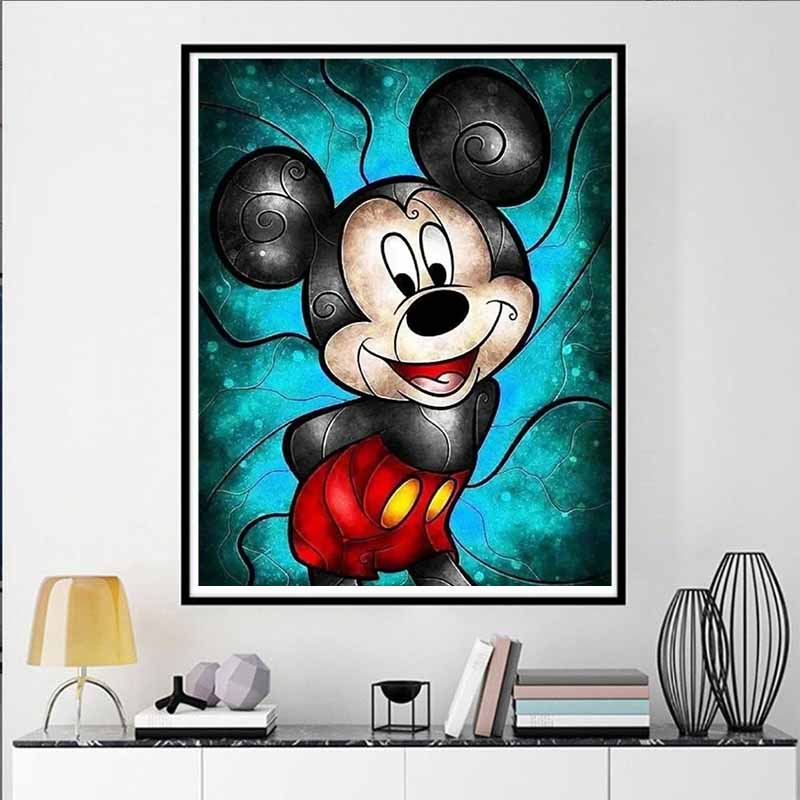 Disney Набор для алмазной живописи Микки Маус Витраж Иллюстрация Вышивка Настенное украшение DIY Набор Подарок Ручная работа Кристалл 5D Алмаз