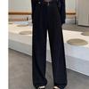 Camel Corduroy Pants for Women In Autumn and Winter New High-waist European Cotton Velvet Straight Wide-leg Pants Draped