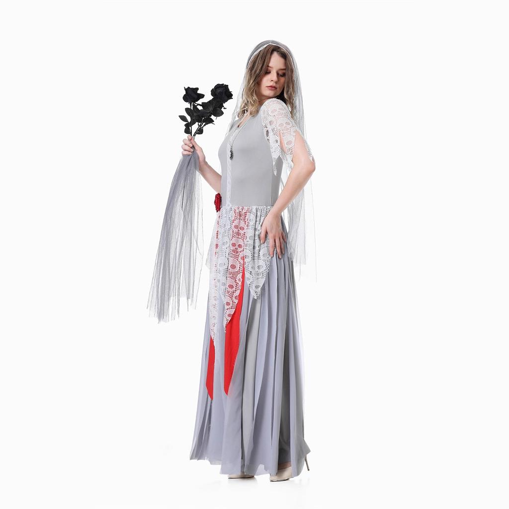 Halloween Costume Ghost Bride Veil Zombie Vampire Masquerade Costume