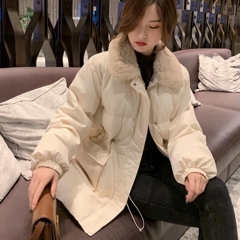 Корейская хлопковая куртка-пуховик, зимняя стеганая куртка, свободная женская куртка в гонконгском стиле, новая летняя стеганая куртка средней и высокой талии, стеганая куртка