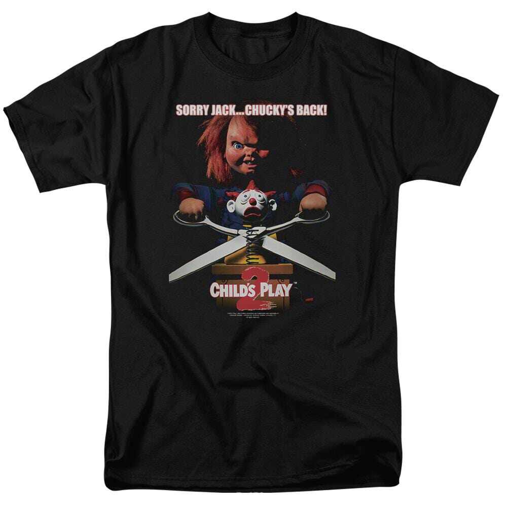 Y2k 1988s Childs Play Movie The Haunted Doll A Classic Retro Shortsleeved Tshirt Featuring A Terrifying Man