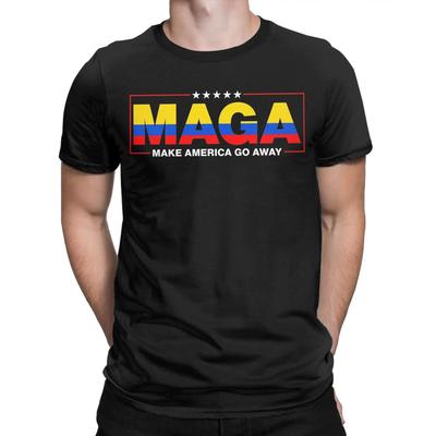 Хипстер MAGA Убирайся из Америки Колумбия Патриотический Флаг Футболка Мужская Круглый Вырез Хлопковая Футболка С Коротким Рукавом Футболки Одежда