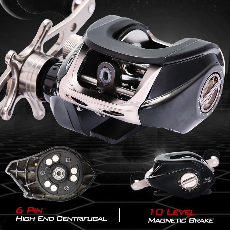 Рыболовная катушка для заброса наживки 18BB 6,3:1 Алюминиевая катушка с ЧПУ Легкая ультрагладкая рыболовная катушка