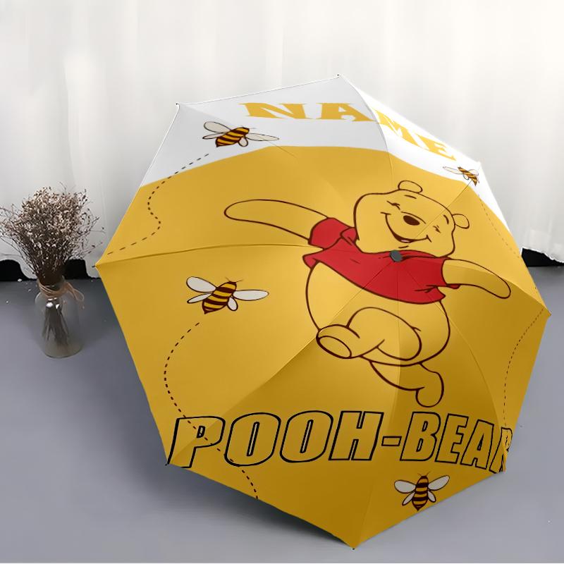 Personalized Name W-Winnie Print Umbrella - Automatic Open/Close, Eight-Rib Durable Frame, Automatic Folding Umbrella