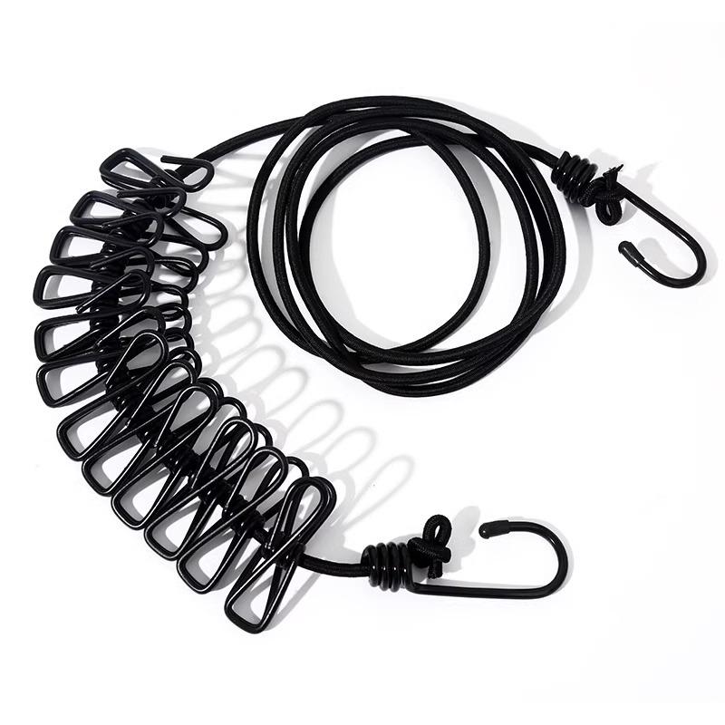 Портативная ветрозащитная дорожная бельевая веревка для использования в помещении и на улице