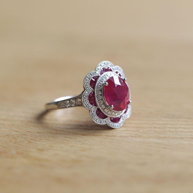 Классический дизайн красных драгоценных камней кольца для женщин легкие роскошные изысканные цветы сияющие высококачественные модные помолвочные украшения