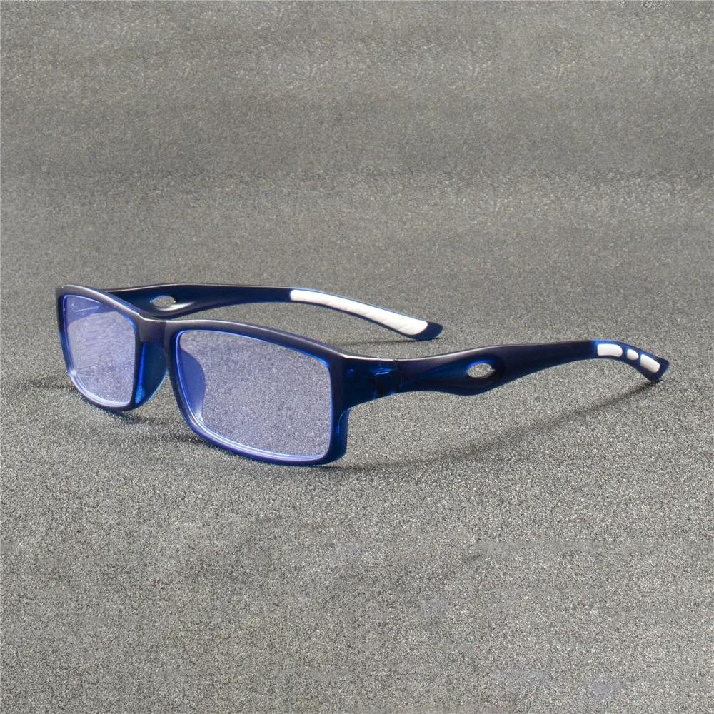 5PCS Sport Style Non-Prescription Reading Glasses Anti-Blue Light Rectangular Full Rim Eyewear PC Frame Material
