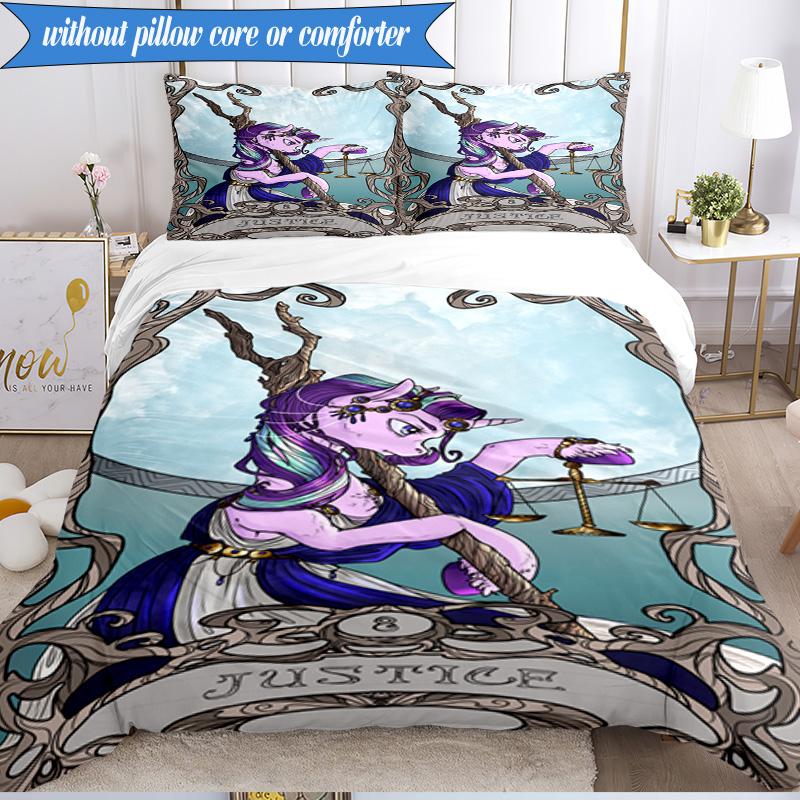 Colorful Unicorn 3pcs K-pop music group Bedding set,Ideal for Bedroom, Dormitory,Including Duvet Cover And 2pcs Pillowcases,Fan gifts