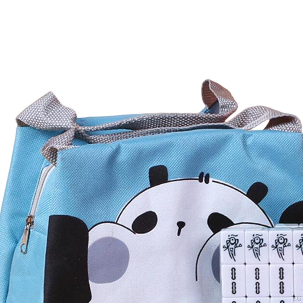 Ancient Chinese Mahjong Game Set with Handbag 144 Sheets Traditional Game, Travel