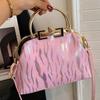 New Retro Women's Lock Chic Handbags Evening Clutch Designer Brand Lady Shoulder Bags Shell Clip Black White Pink Crossbody Bag