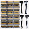 Three-Layer Replaceable Manual Razor Blades - Stainless Steel, Portable Design