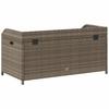 Storage Bench in Grey 100x50x52 cm Poly Rattan & Acacia Wood
