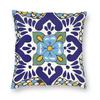Talavera Blue Fish Scales Pillowcase Polyester Linen Velvet Pattern Zip Decor Pillow Case Bed Cushion Cover