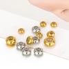 20pcs 6/7/8/10mm Stainless Steel Adjustment Beads with Non-slip Silicone Ring Gold Stopper Spacer Beads for DIY Jewelry Making